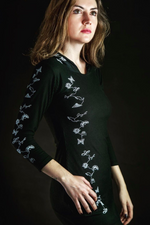 Load image into Gallery viewer, Women&#39;s Black Sweatshirt Dress
