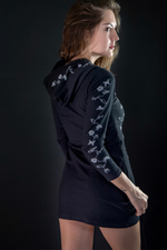 Load image into Gallery viewer, Women&#39;s Black Sweatshirt Dress
