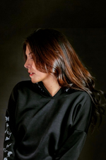 Load image into Gallery viewer, Hoodie Negra Mujer
